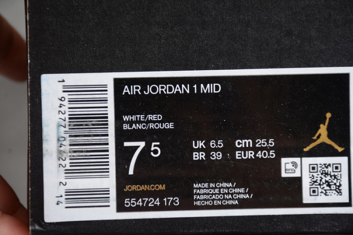 air jordan 1 mid “chicago” 554724-173