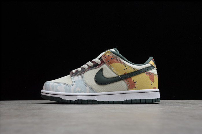nike sb dunk low sail multi camo dh0957-100