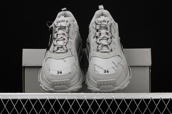 bl triple s trainers letters grey h903p8121