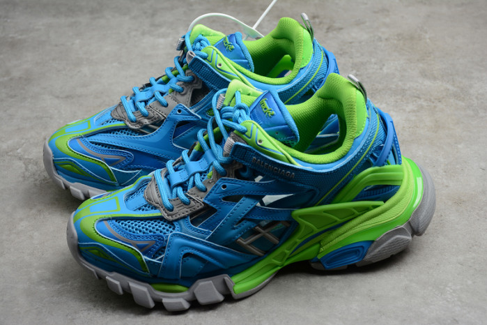 bl track trainers sneaker blue green 11614