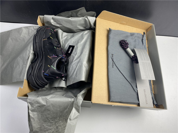 bl triple s trainers letters black 11407