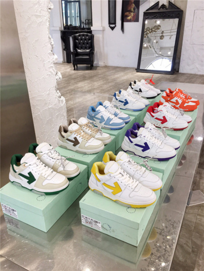 ofw out of office low-top leather sneakers