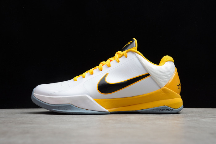 nike zoom kobe v summite white black yellow 386430-104