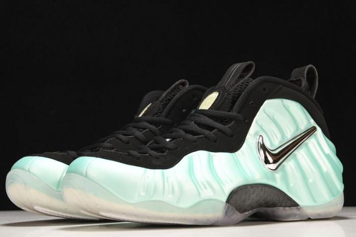 nike air foamposite pro “island green” metallic platinum mens 624041-303