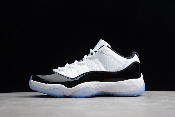 air jordan 11 retro low "concord" black/ white mens 528895-153