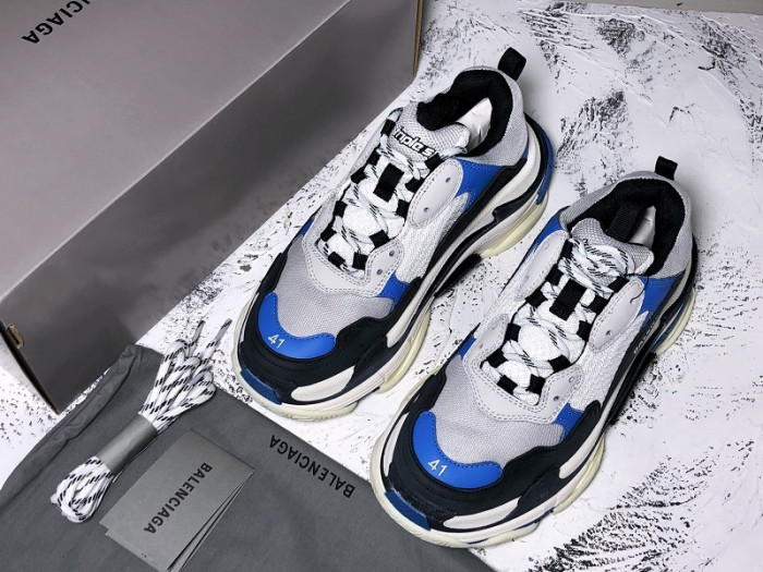 bl 17fw triple s sneaker trainer white blue h903p016