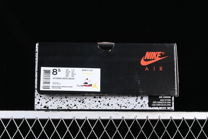 air jordan 5 retro low fire red white/black/red 819171-101