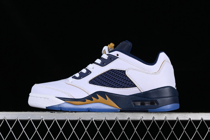 air jordan 5 low dunk from above white/blue 819171-135