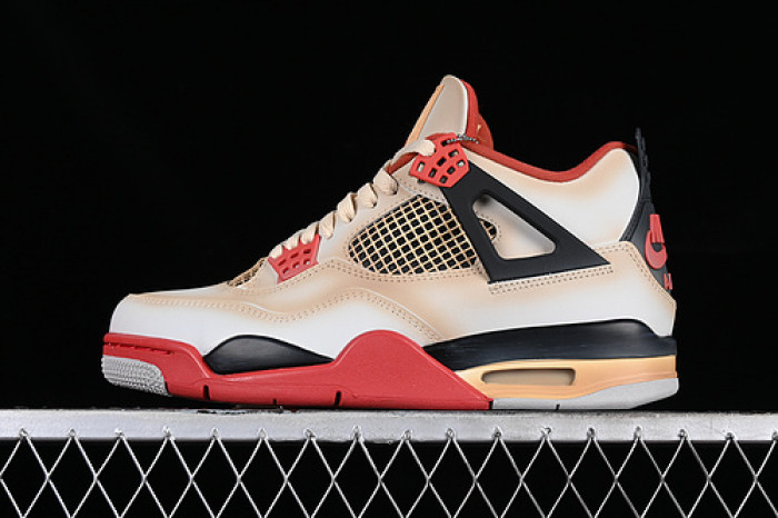 jordan air jordan 4 retro white/red/black/yellow aq9129-105