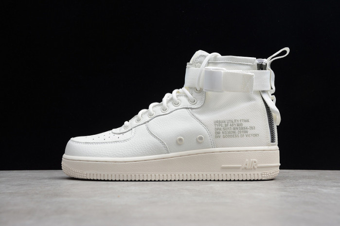 NIKE AIR FORCE 1 MID “TRIPLE IVORY” WHITE - AA6655-100