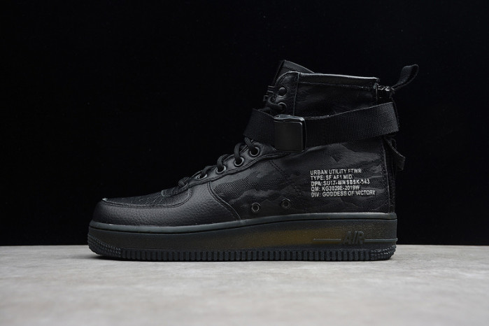 NIKE AIR FORCE 1 MID “TIGER CAMO” BLACK MENS - AA7345-001