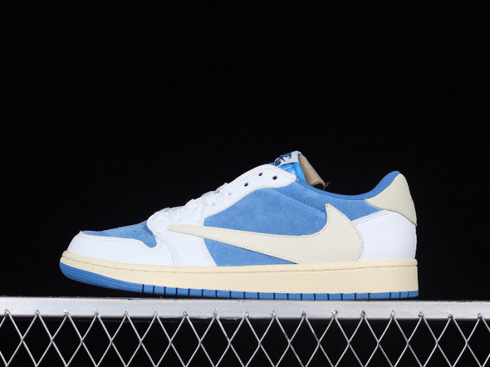 fragment x travis scott x air jordan 1 low white blue barb sail cq4277-212