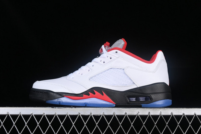 air jordan 5 low white/red/silver/black cu4523-100