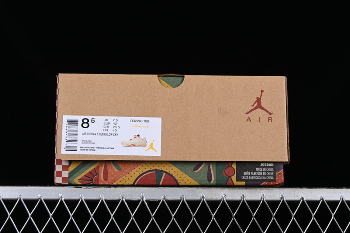 air jordan 5 low chinese new year red/white/yellow dd2240-100