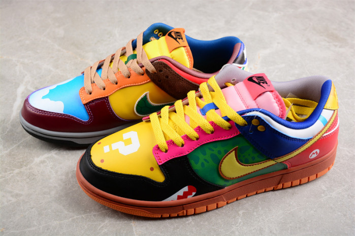 nike dunk low "what the S*per mario" custom dh0952 100