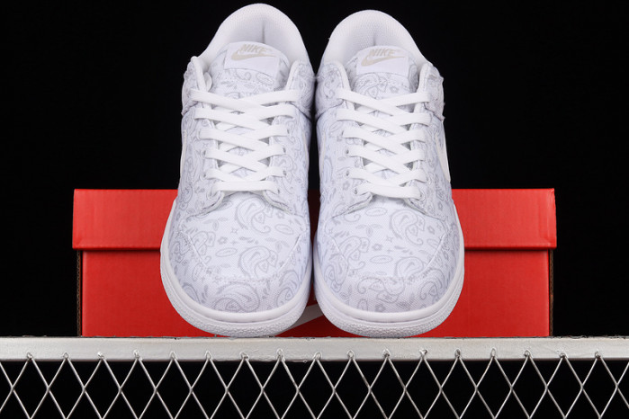 nike dunk low white paisley - dj9955-100