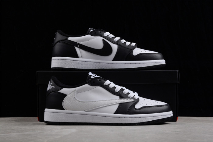 travis scott x air jordan 1 low og black white dm7866 -010