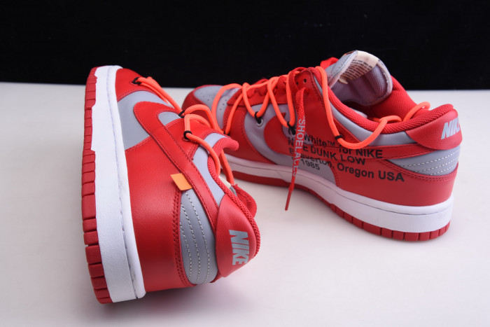 nike dunk low ofw university red - ct0856-600