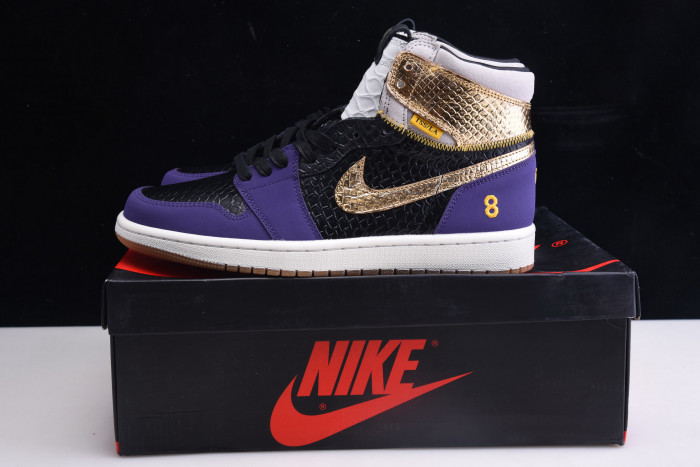 union x air jordan 1 high og black purple gold “mamba” 555088-171