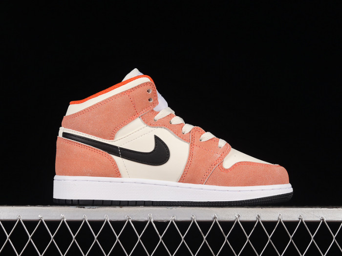 jordan 1 mid se orange suede (gs) - dv1336-800
