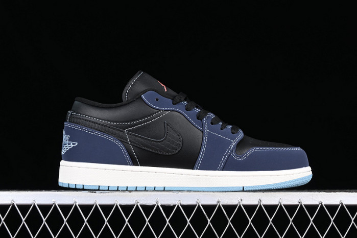 air jordan 1 low navy black snakeskin fj5478-010