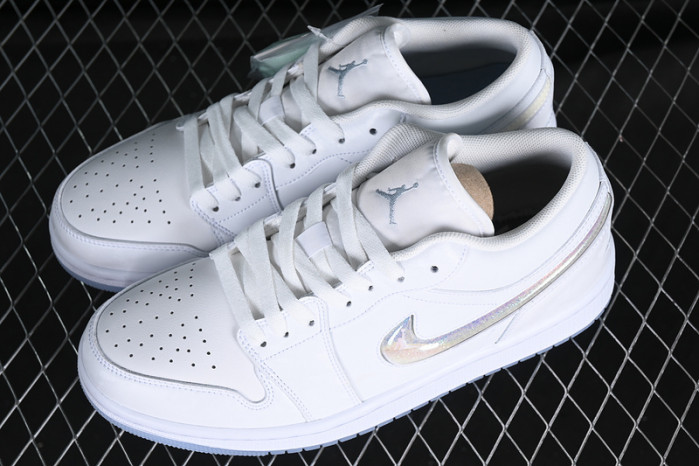 air jordan 1 low white/grey/silver fq9112-100